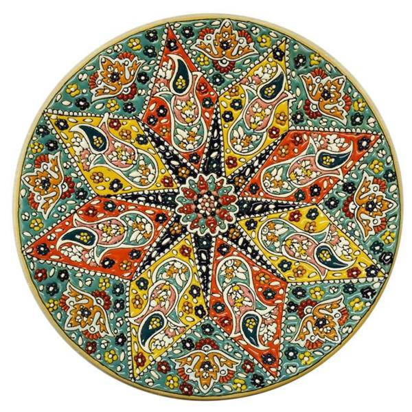 بشقاب سفالی و میناکاری سی دا سایز 30 کد KH03011
