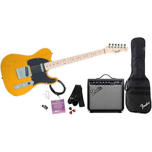 پکیج گیتار الکتریک فندر مدل Squier Affinity Series Telecaster Butterscotch، Fender Squier Affinity Series Telecaster Butterscotch Electric Guitar Package