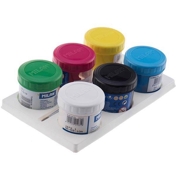 گواش 6 رنگ میلان حجم 40 میلی لیتری، Milan Gouache 40ml Postercolor - Pack of 6