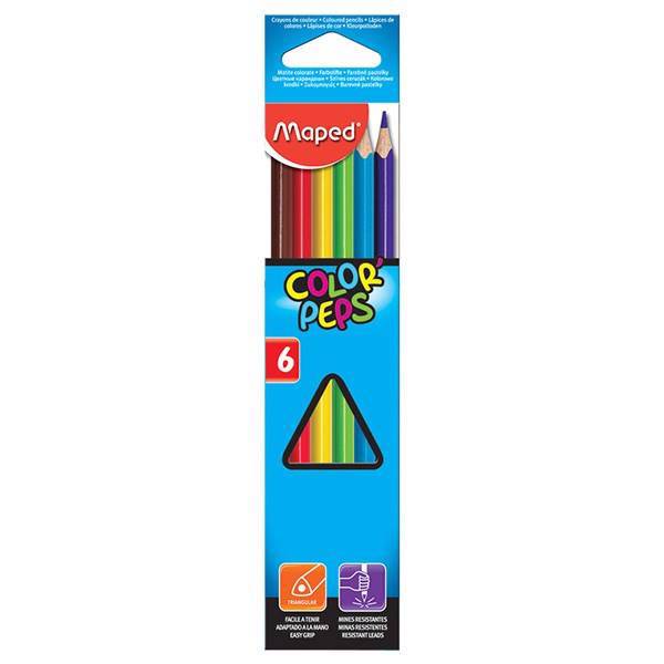 مداد رنگی 6 رنگ مپد مدل Color Peps کد 832002، Maped Color Peps 6 Color Pencil 832002