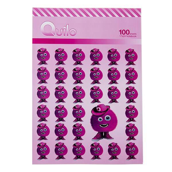 دفتر مشق کوییلو طرح هیولای صورتی بانمک 100 برگ، Quilo Cute Pink Monster Homework Notebook 100 Sheets