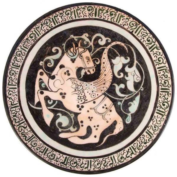 بشقاب سفالی گالری سپنتا مدل 174003 طرح پگاسوس