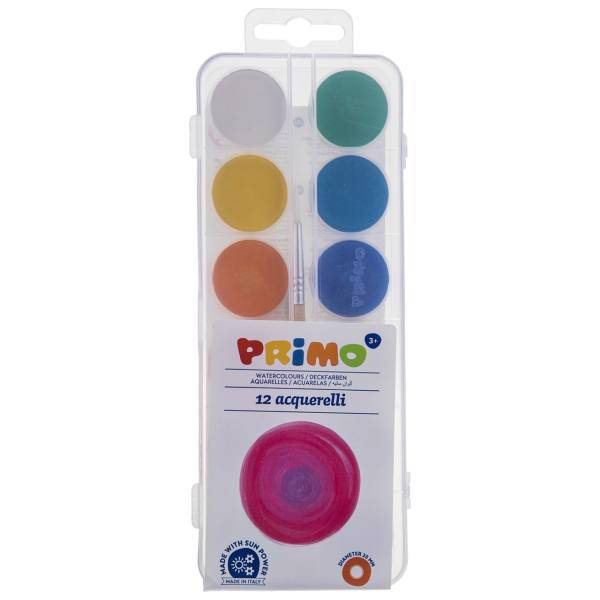 آبرنگ 12 رنگ پریمو مدل 118A12P، Primo 118A12P Watercolor 12 Color