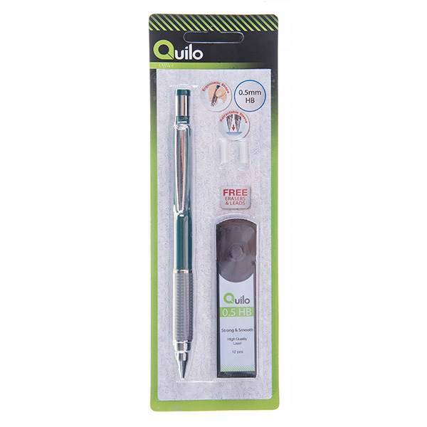 مداد نوکی کوییلو طرح اداری - کد 634072 با قطر نوشتاری 0.5 میلی متر همراه با نوک 0.5 میلی متر HB، Quilo Office 0.5mm HB Mechanical Pencil - Code 634072 With 0.5mm Tip