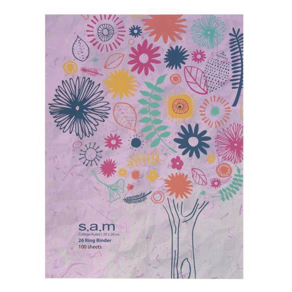 دفتر کلاسوری سم طرح گل و درخت، Sam Gol Va Derakht Design Ring Binder Notebook