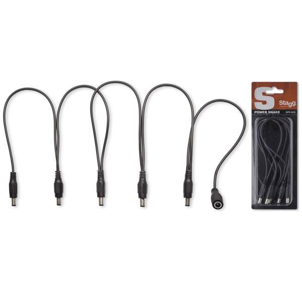 کابل برق افکت استگ مدل SPS-DC-5M1F، STAGG SPS-DC-5M1F Power Cable for 5 Effects Pedals Black