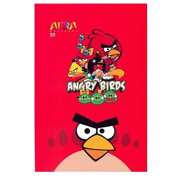 دفتر نقاشی 50 برگ افرا طرح پرندگان خشمگین 2 جلد شومیز، Afra 50 Sheets Painting Angry Birds 2 Design Soft Cover Notebook