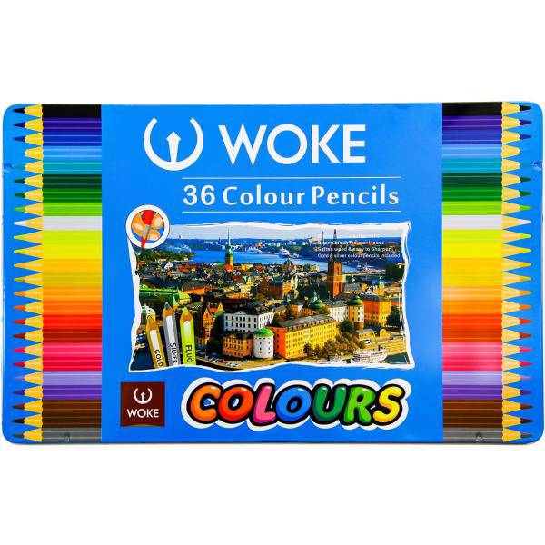 مداد رنگی 36 رنگ ووک طرح شهر، Woke City 36 Color Pencils