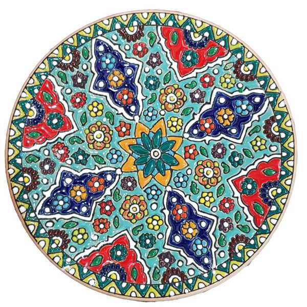 بشقاب سفالی میناکاری قطر 15 کد 201