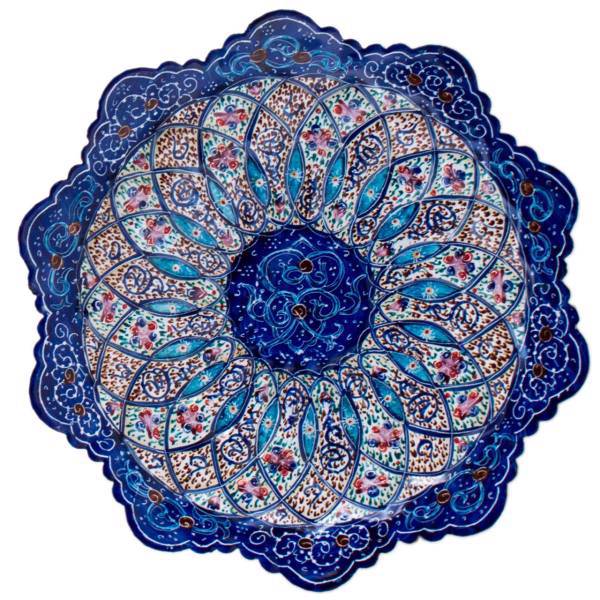 بشقاب میناکاری مسی رستا طرح 74-15-102 قطر 16 سانتی متر