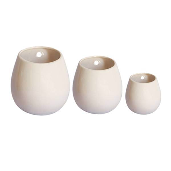 گلدان سرامیکی دیواری گلباران سبز مدل 38-3 مجموعه سه عددی، Golbaranesabz 3-38 Wall Ceramic Flower Pot Pack Of 3