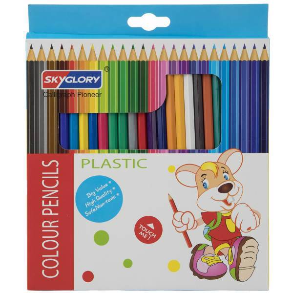 مداد رنگی 24 رنگ اسکای گلوری مدل Plastic، Skyglory Plastic 24 Color Pencil