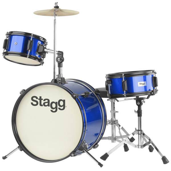 درام ست استگ مدل TIM JR 3/16 BL همراه با پایه، Stagg TIM JR 3/16 BL Set Drums