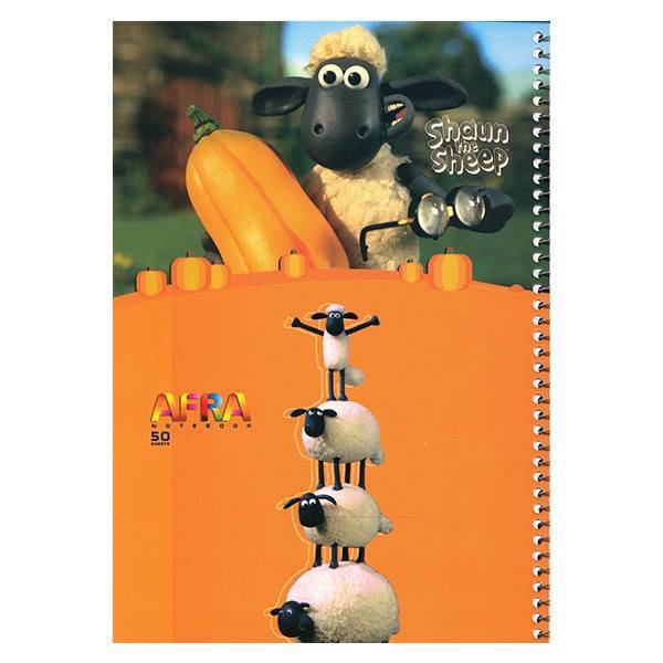 دفتر 50 برگ افرا طرح بره ناقلا جلد شومیز، Afra 50 Sheets Shaun the Sheep Design Soft Cover Notebook