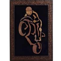 تابلو سنگ معرق آویسا طرح موتور سوار سایز 40 × 30