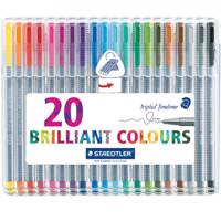 روان نویس 20 رنگ استدلر مدل Triplus Brilliant Ciolours Staedtler Triplus Brilliant Ciolours 20 Color Rollerball Pen