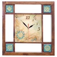 ساعت دیواری دکوکام طرح بهار wooden wall clock spring style