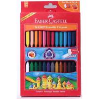 مداد شمعی فابر کاستل مدل گریپ ایریزبل - بسته 24 رنگ Faber-Castell Grip Erasable Crayons - Pack of 24