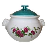 قندان سرامیکی سارا مدل گل سرخی کد 0131