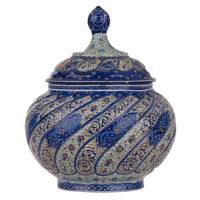 قندان مسی میناکاری شده اثر شیرازی طرح 4 سایز متوسط