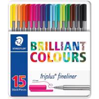 روان نویس 15 رنگ استدلر مدل Triplus Brilliant Colours کد 334 M15 Staedtler 334 M15 Triplus Brilliant Colours 15 Color Rollerball Pen