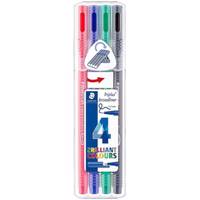 روان نویس استدلر سری Triplus مدل 338 SB4 بسته 4 عددی Staedtler Triplus Series 338 SB4 Fineliner