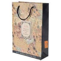 پاکت هدیه عمودی جیحون مدل For You طرح روزنامه Jeihoon For You Newspaper Design Vertical Gift Bag