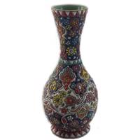 گلدان سفالی میناکاری آبی عمیق کد81