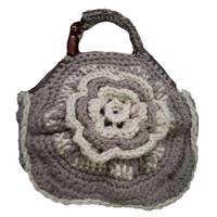 کیف قلاب بافی مدل گل برجسته Crocheting Bag