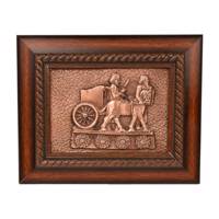 تابلو حکاکی روی مس کهن چرم طرح هخامنشی مدل T16 Kohan Charm Hakhamaneshi T16 Copper Tableau