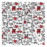 کادوپیچ پارچه‌ای گوشه طرح قلب Gooshe Heart Design Fabric Gift Wrap