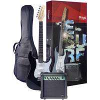 پکیج گیتار الکتریک استگ مدل E SURF 250 BK Stagg E SURF 250 BK Electric Guitar Package