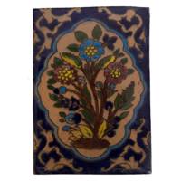 کاشی خشتی 15 × 10 سانتیمتر گالری مند مدل MK14 طرح گل و بته