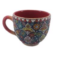 ماگ سفالی میناکاری آبی عمیق کد 105