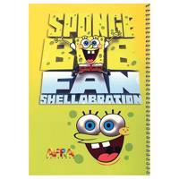 دفتر نقاشی 50 برگ افرا طرح باب اسفنجی 1 جلد شومیز Afra 50 Sheets Painting Sponge Bob1 Design Soft Cover Notebook