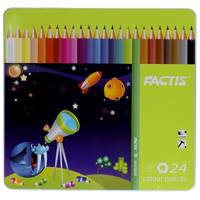 مداد رنگی 24 رنگ فکتیس با جعبه فلزی Factis Color Pencil Pack of 24 with Metal Box