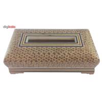 جعبه دستمال کاغذی خاتم کاری صفار مدل Kg12