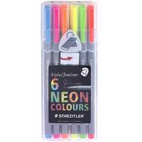 روان نویس 6 رنگ استدلر مدل Triplus Neon Colours Staedtler Triplus Fineliner Neon Colours 6 Color Rollerball Pen