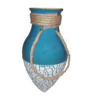 گلدان سفالی آویزی طرح فیروزه ای مدل Colorful-b