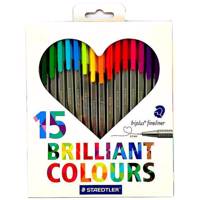 روان نویس 15 رنگ استدلر مدل Triplus Brilliant Colours Staedtler Triplus Brilliant Colours 15 Color Rollerball Pen