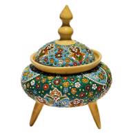 شکلات خوری سفالی سی دا طرح میناکاری مدل سه پایه کد KR04001