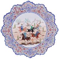 بشقاب میناکاری طرح شکار اثر ابوالقاسمی کد 141060