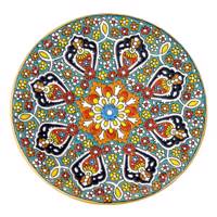 بشقاب سفالی سی دا طرح میناکاری کد KR02011