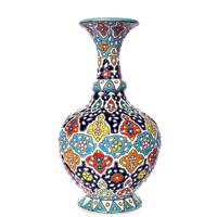 گلدان سفالی گالری صلصال طرح میناکاری کد 247