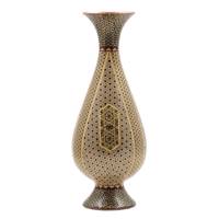 گلدان خاتم کاری رستا طرح صراحی 3 -21 -101 ارتفاع 25 سانتی متر