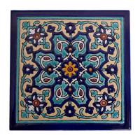 کاشی هفت رنگ 20 × 20 سانتیمتر گالری مند مدل MK09 طرح اسلیمی