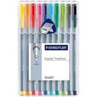 روان نویس 10 رنگ استدلر مدل Triplus Fineliner Staedtler Triplus Fineliner 10 Color Rollerball Pen