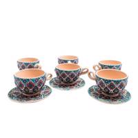 سرویس چای خوری سفالی آرت گالری طرح میناکاری مدل A3038