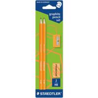 ست مداد مشکی و پاکن و تراش استدلر مدل Neon Staedtler Neon Black Pencil and Eraser and Sharpener Set