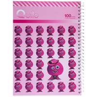 دفتر مشق کوییلو طرح هیولای صورتی بانمک 100 برگ Quilo Cute Pink Monster Homework Notebook 100 Sheets